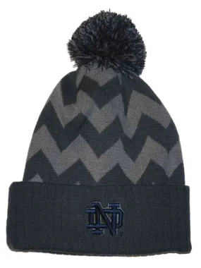 Notre Dame Fighting Irish Top of the World Gray Chevron Knit Cuffed Beanie Cap