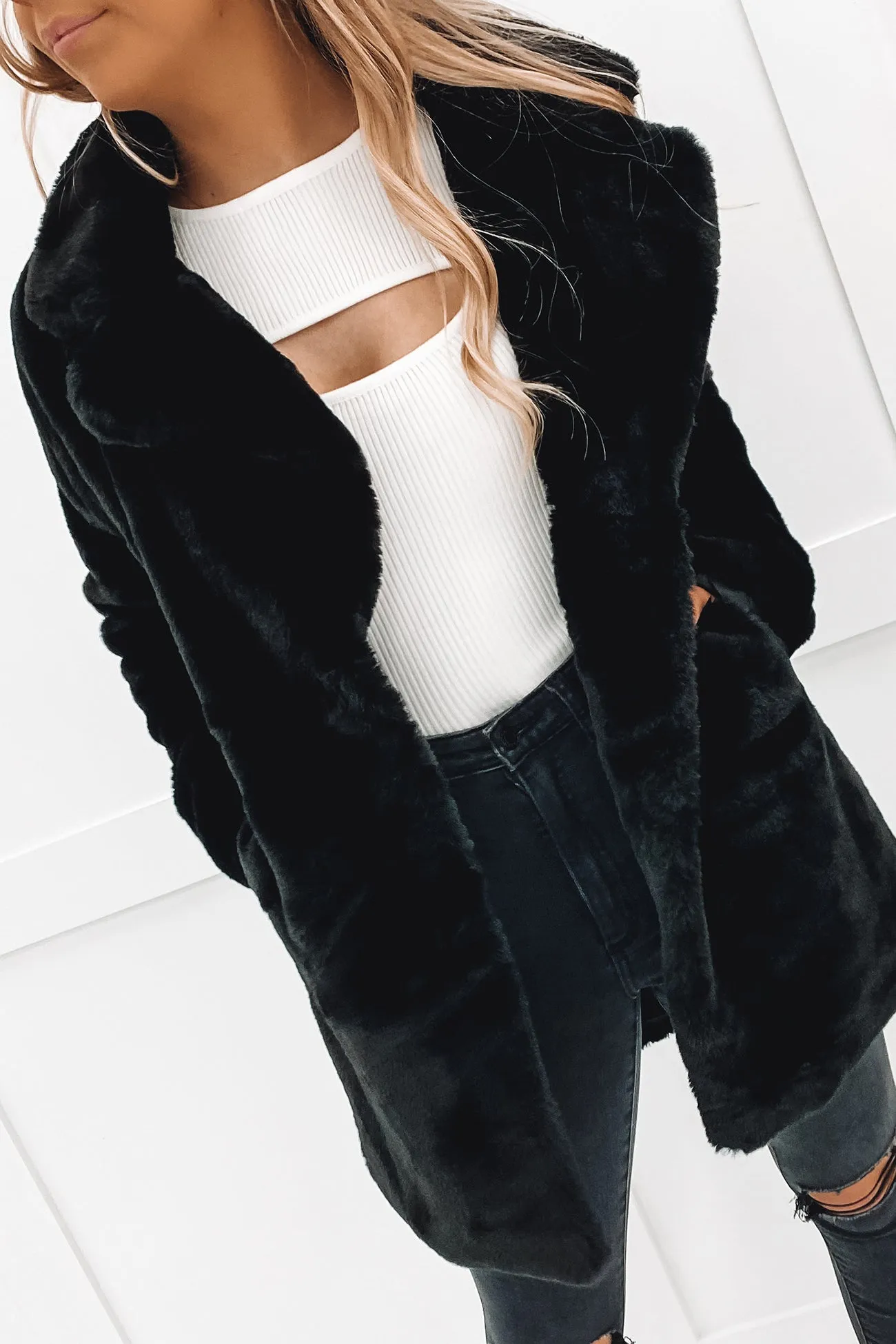 Ollie Faux Fur Jacket Black