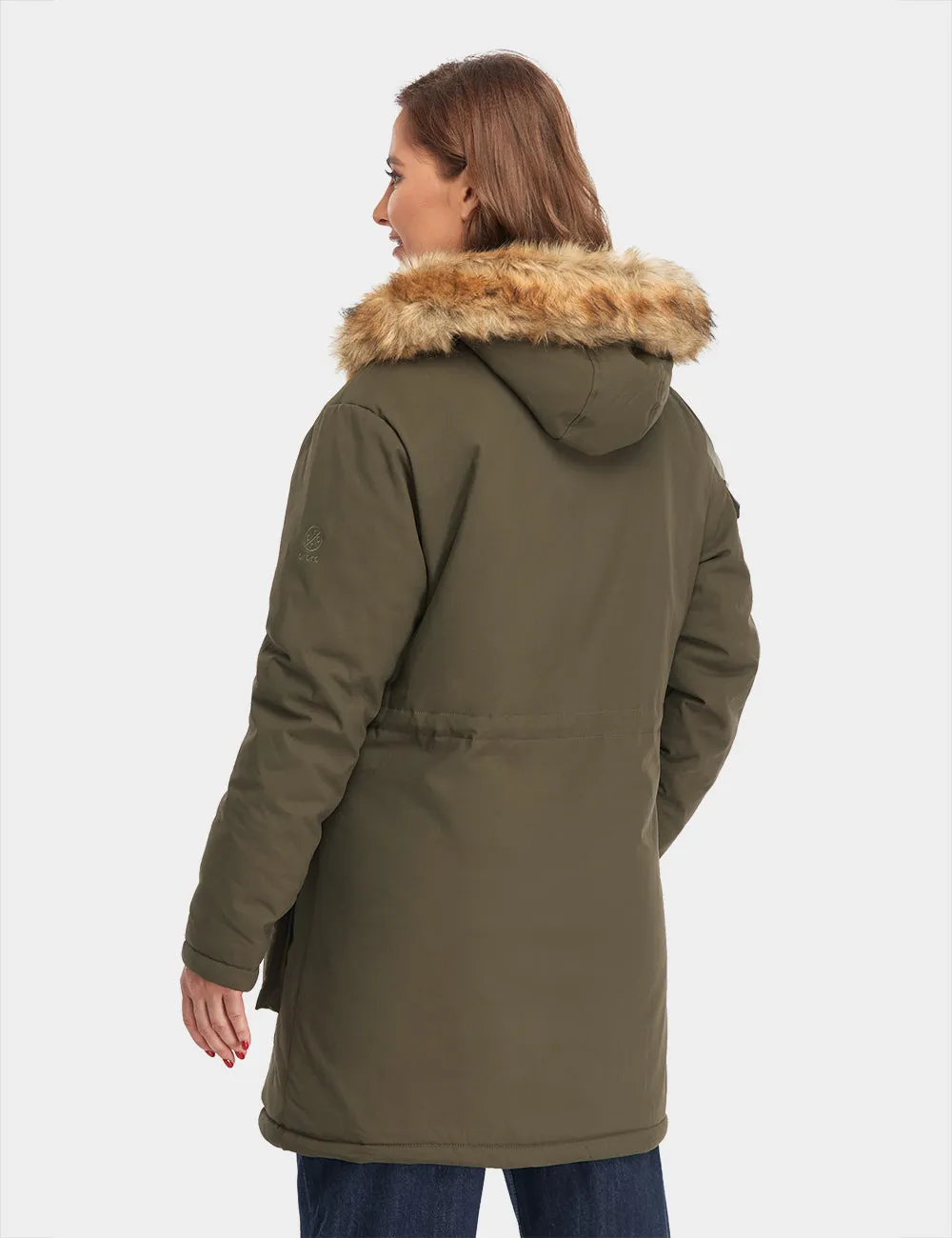 (Open-box) Women's Heated Thermolite® Parka (4 Heating Zones) - Red/Olive (Battery Set Not Included)