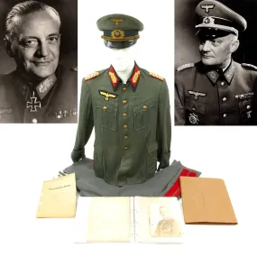 Original German WWII General Hans-Ludwig Speth Uniform, Photos, and Documents Grouping