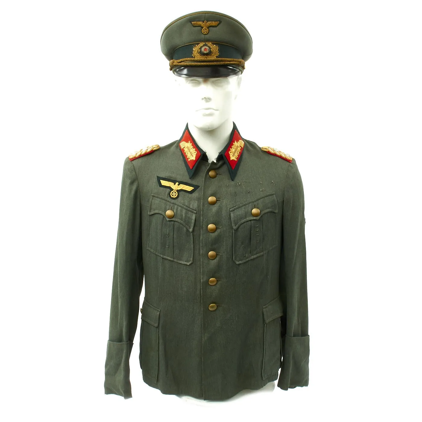 Original German WWII General Hans-Ludwig Speth Uniform, Photos, and Documents Grouping