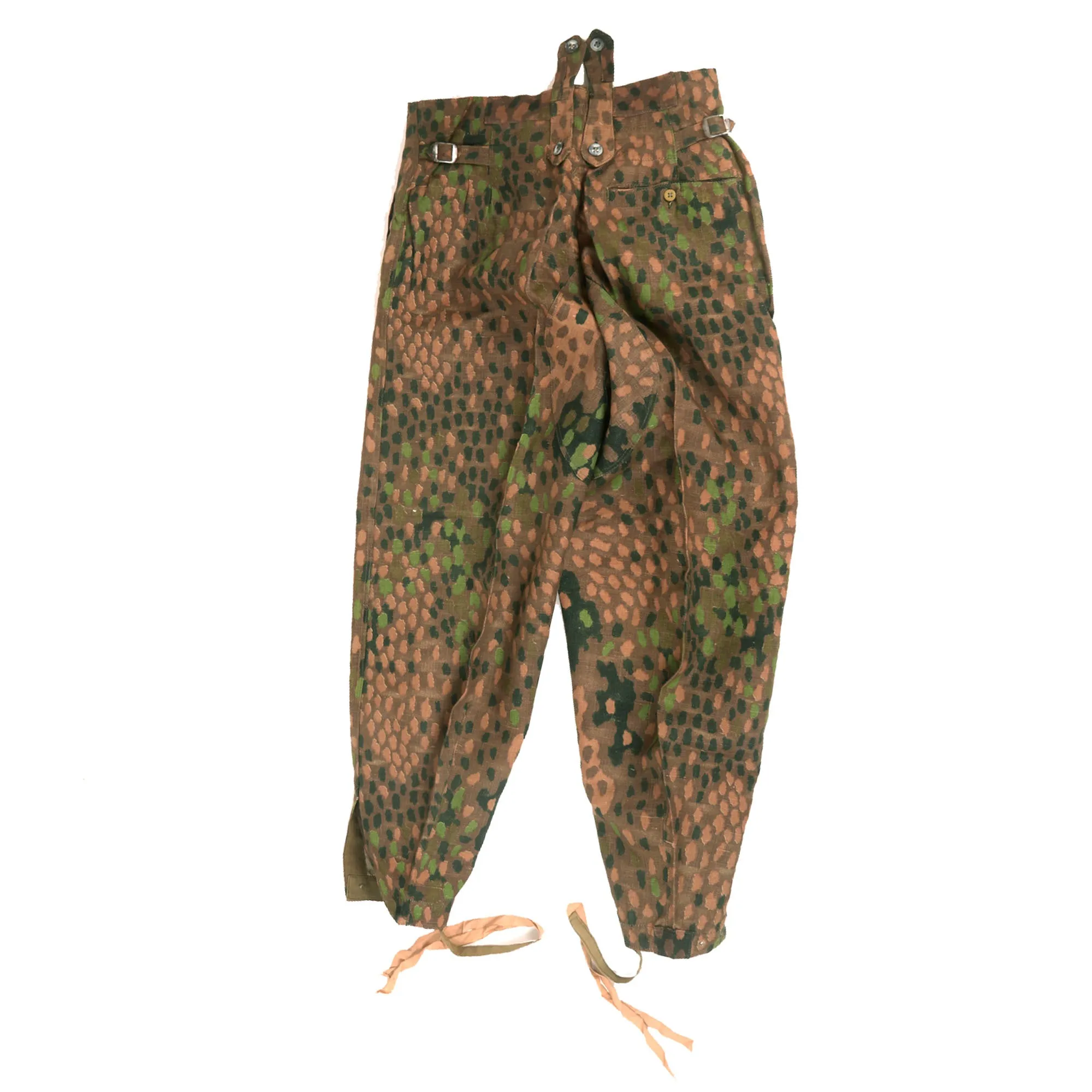 Original German WWII Waffen SS 1944 Pattern "Pea Dot" Camouflage HBT M44 Uniform Trousers