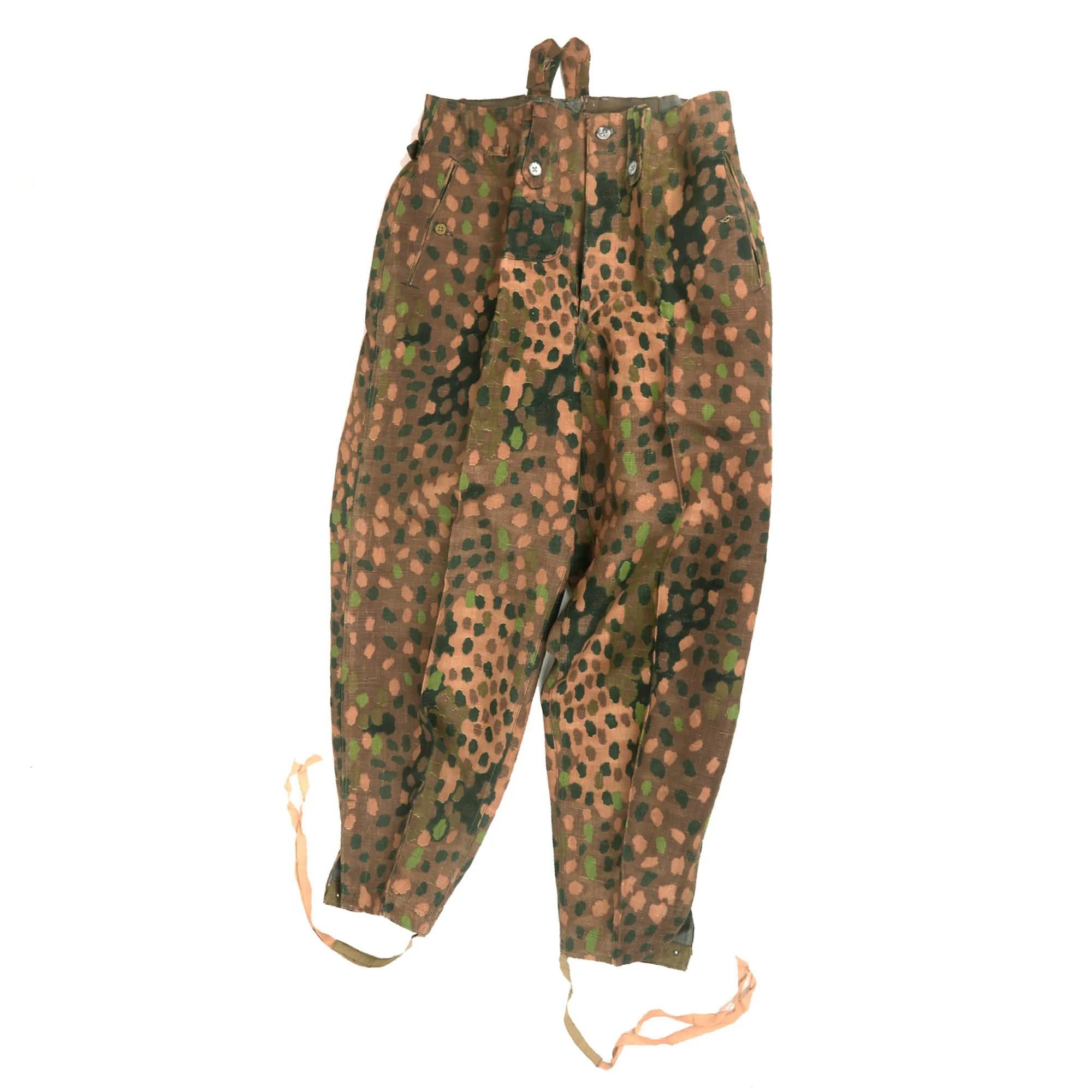 Original German WWII Waffen SS 1944 Pattern "Pea Dot" Camouflage HBT M44 Uniform Trousers