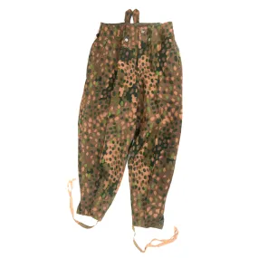 Original German WWII Waffen SS 1944 Pattern "Pea Dot" Camouflage HBT M44 Uniform Trousers