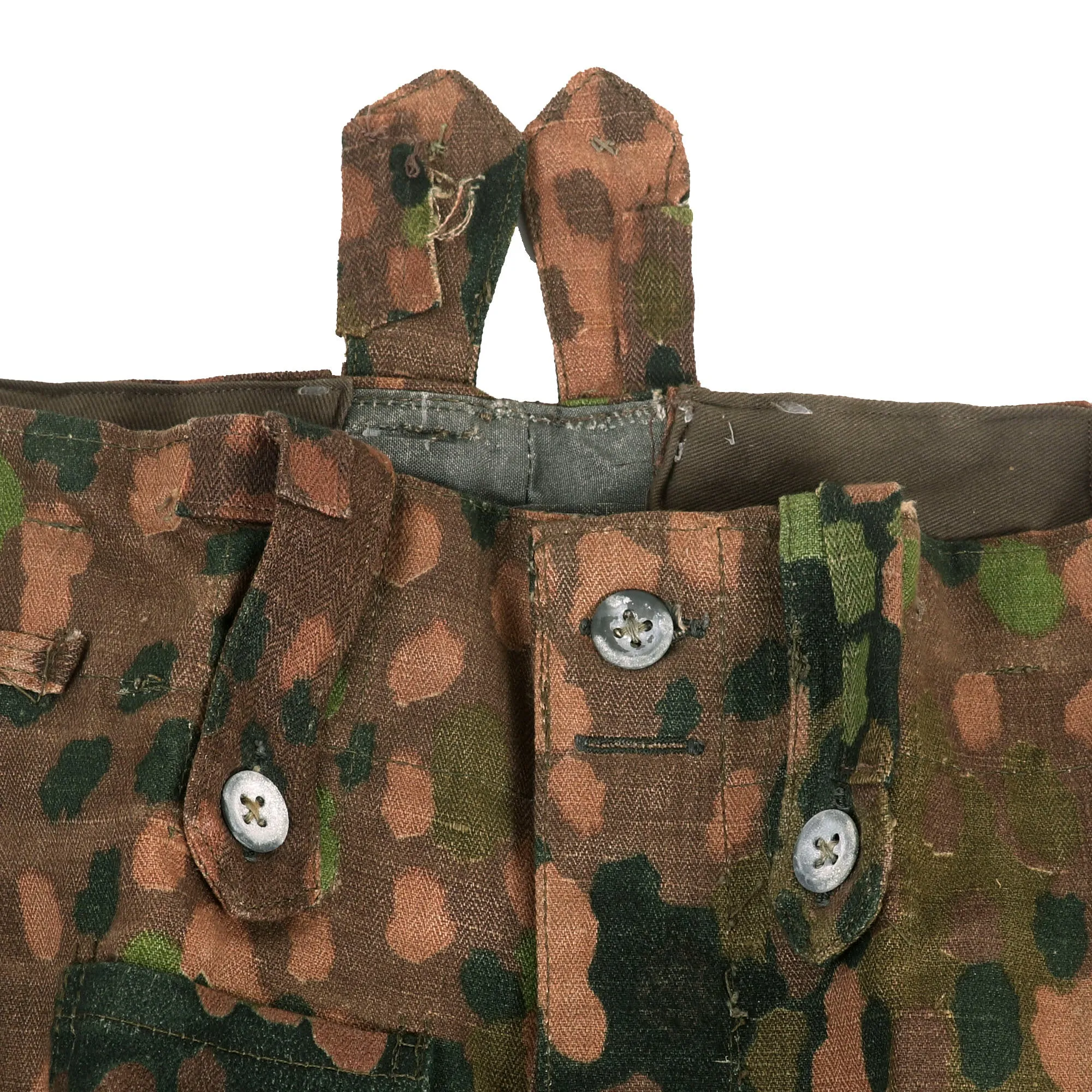 Original German WWII Waffen SS 1944 Pattern "Pea Dot" Camouflage HBT M44 Uniform Trousers