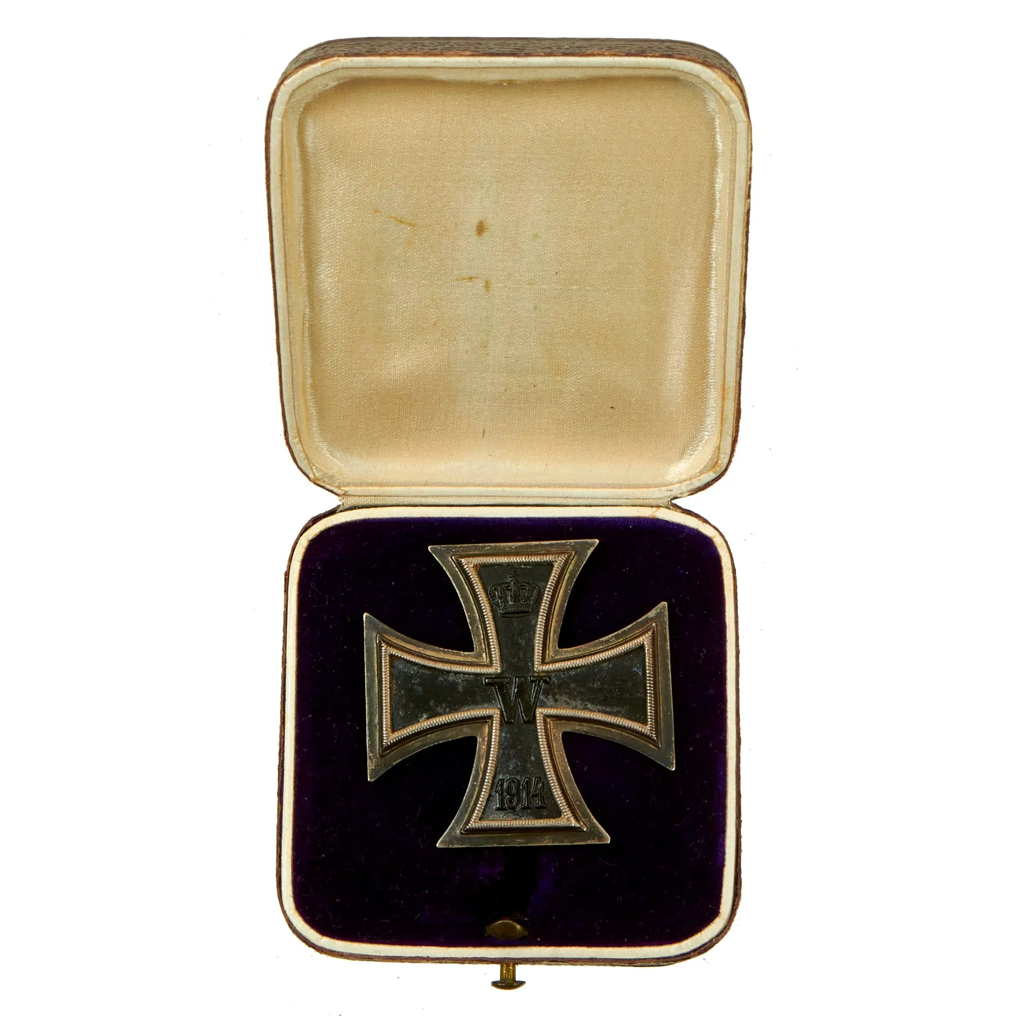 Original Imperial German WWI Cased Prussian Iron Cross First Class 1914 marked 800 in Original Box - EKI