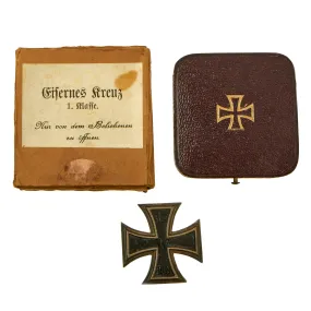 Original Imperial German WWI Cased Prussian Iron Cross First Class 1914 marked 800 in Original Box - EKI