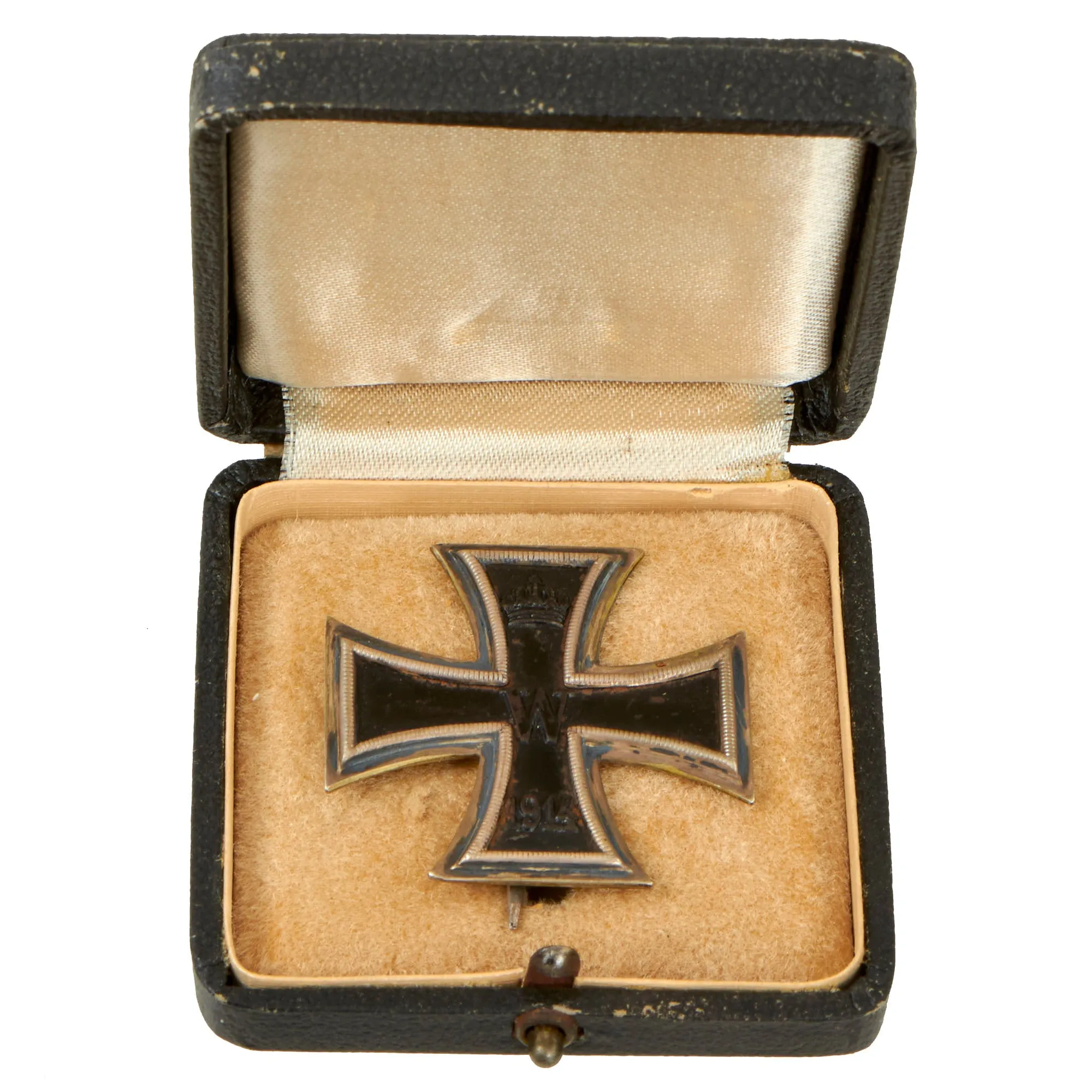 Original Imperial German WWI Cased Prussian Iron Cross First Class 1914 with Pinback by the Royal Mint Order - EKI