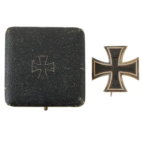 Original Imperial German WWI Cased Prussian Iron Cross First Class 1914 with Pinback by the Royal Mint Order - EKI