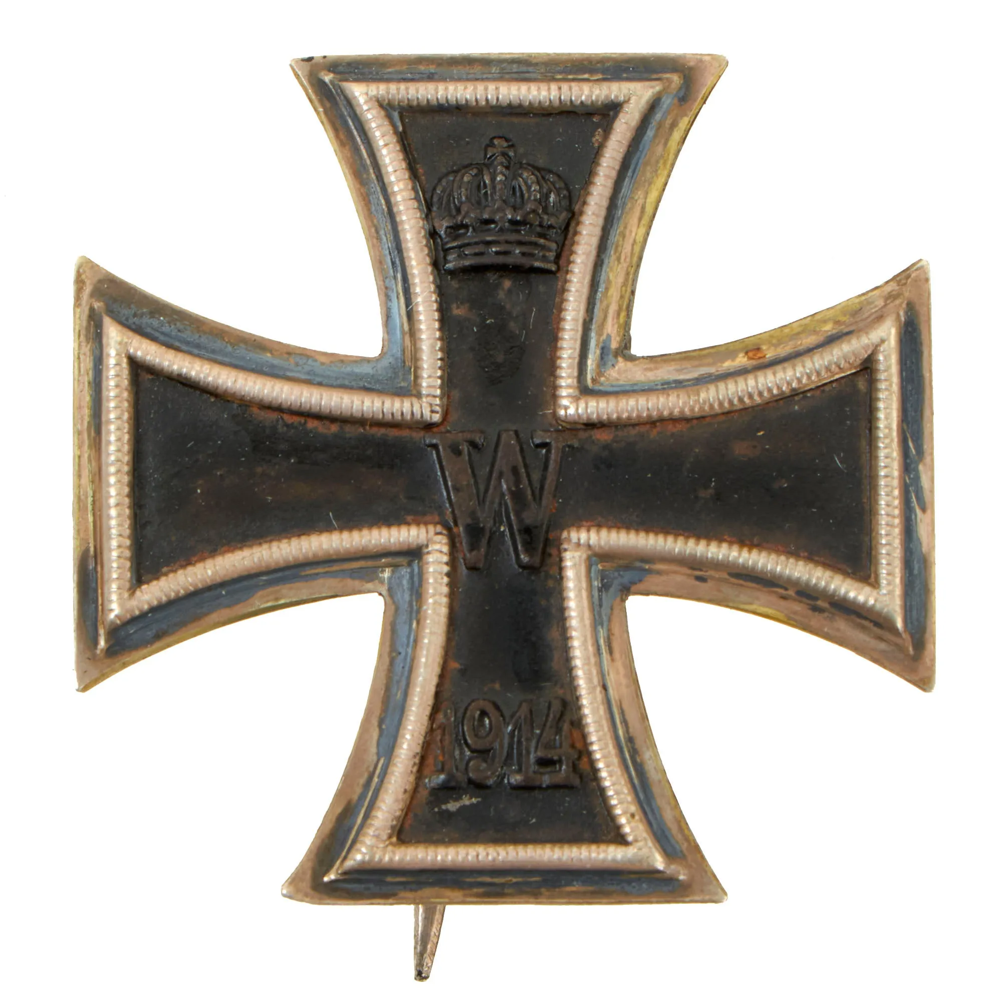 Original Imperial German WWI Cased Prussian Iron Cross First Class 1914 with Pinback by the Royal Mint Order - EKI