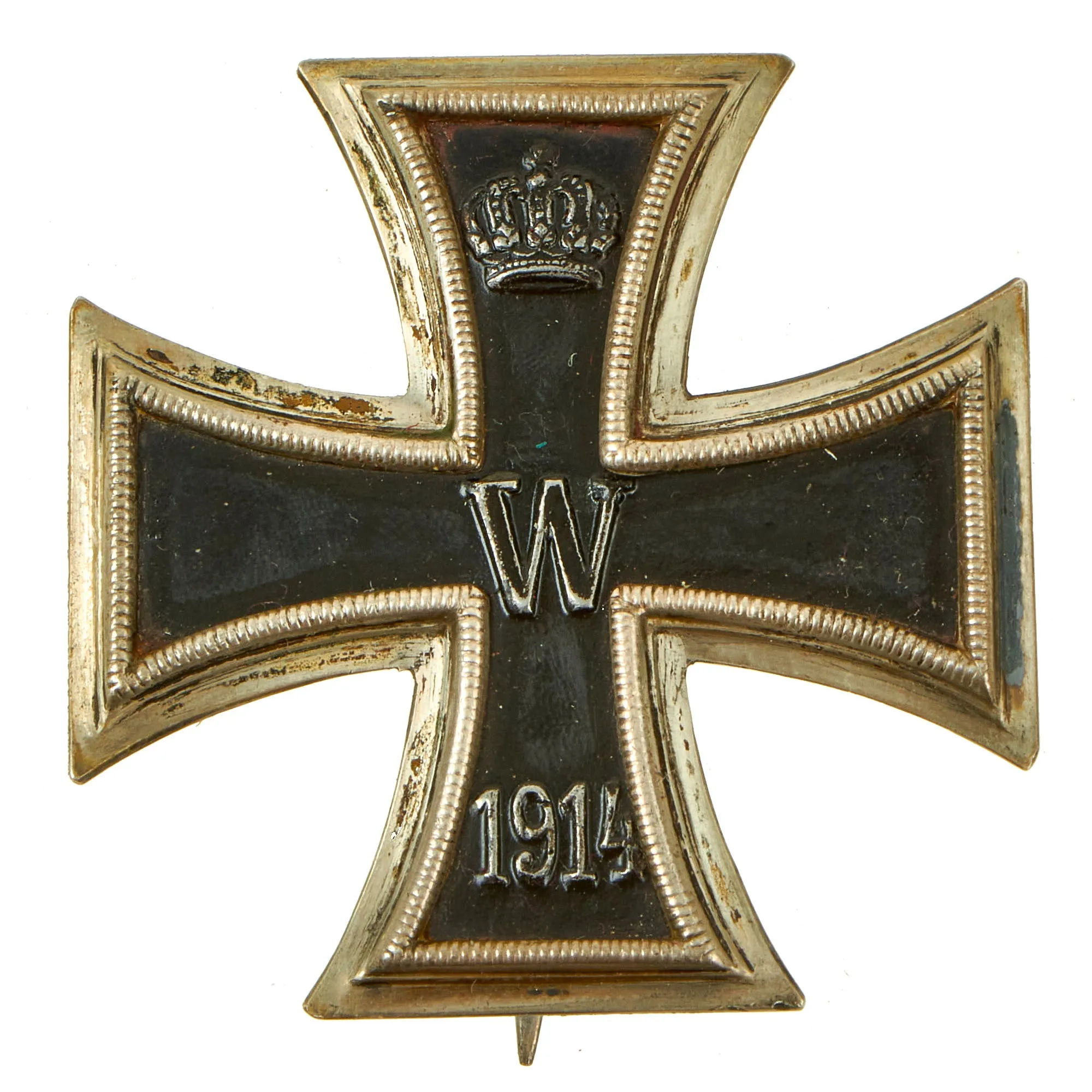 Original Imperial German WWI Prussian Iron Cross First Class 1914 with Pinback marked 800 - EKI