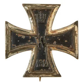 Original Imperial German WWI Prussian Iron Cross First Class 1914 with Pinback - Unmarked - EKI