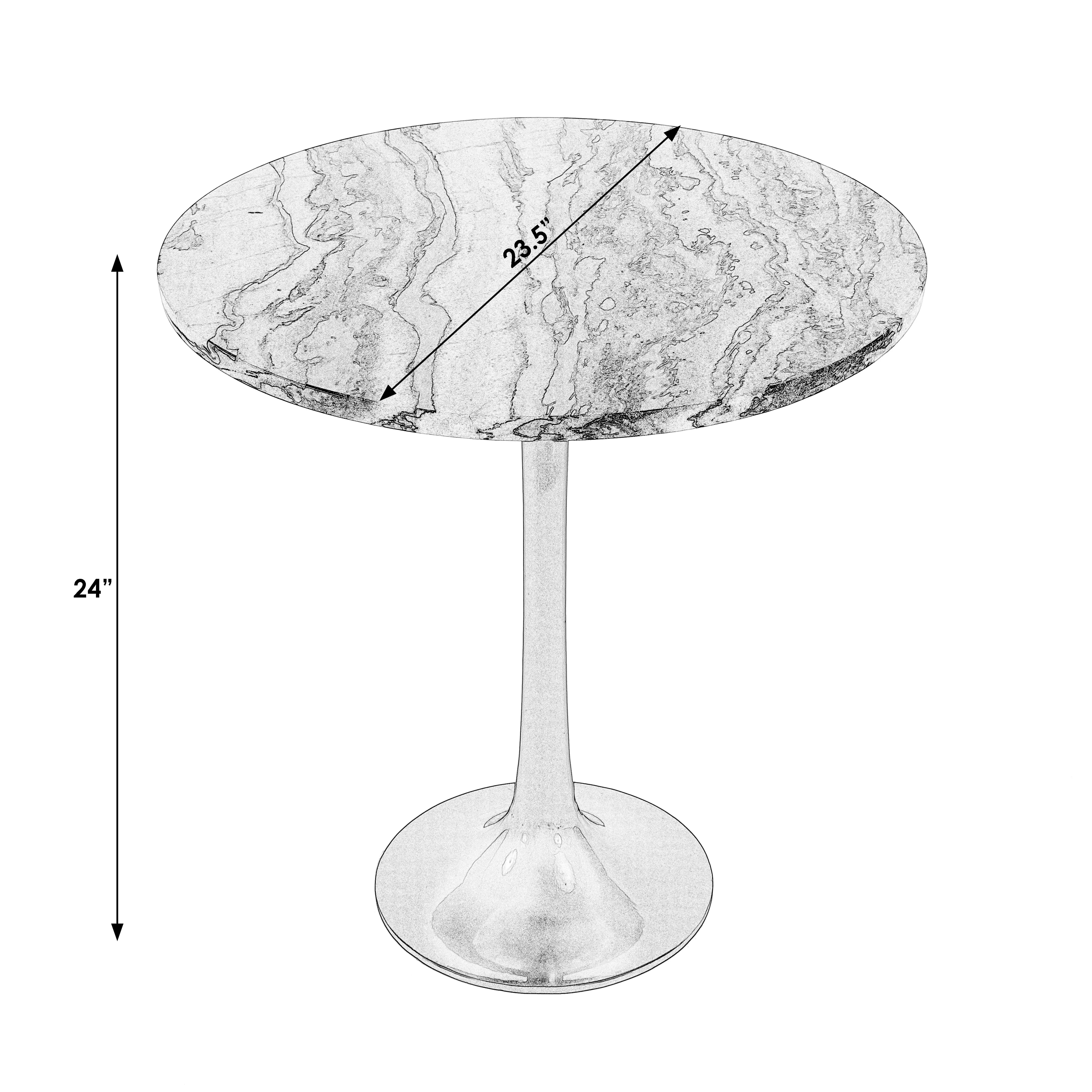 Paxton Round Marble Side Table in Black and White  5689025