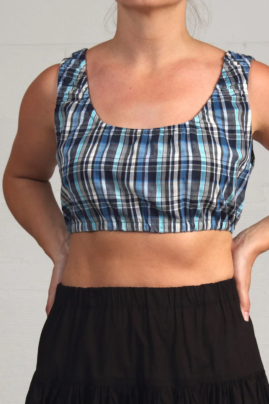 Plaid Cropped Studio - Turquoise