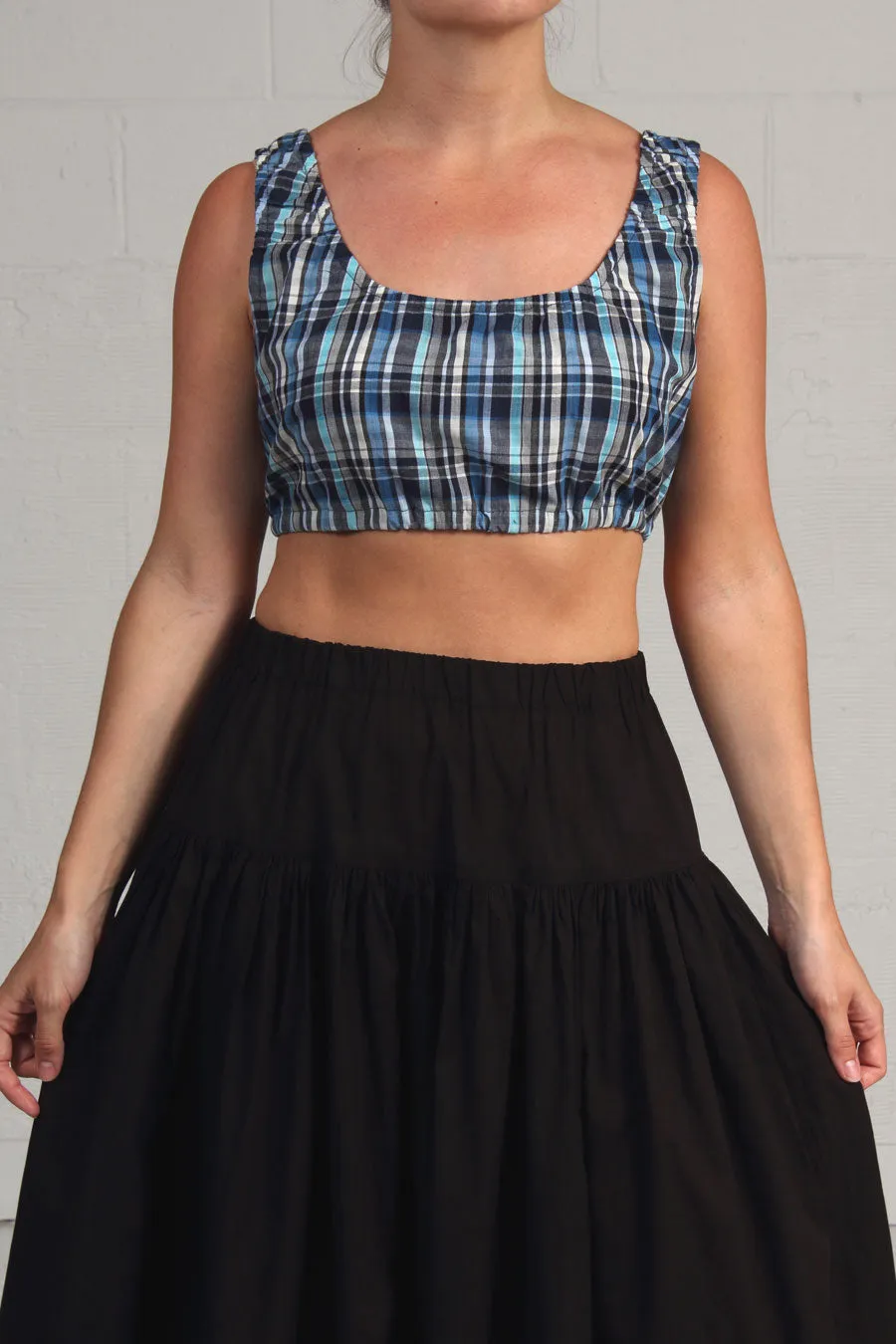 Plaid Cropped Studio - Turquoise