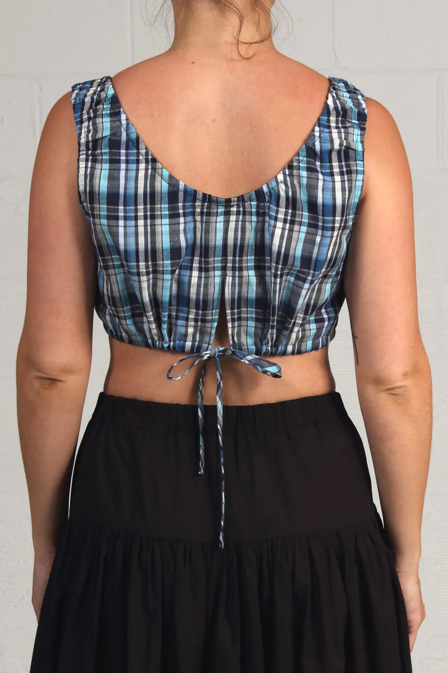 Plaid Cropped Studio - Turquoise