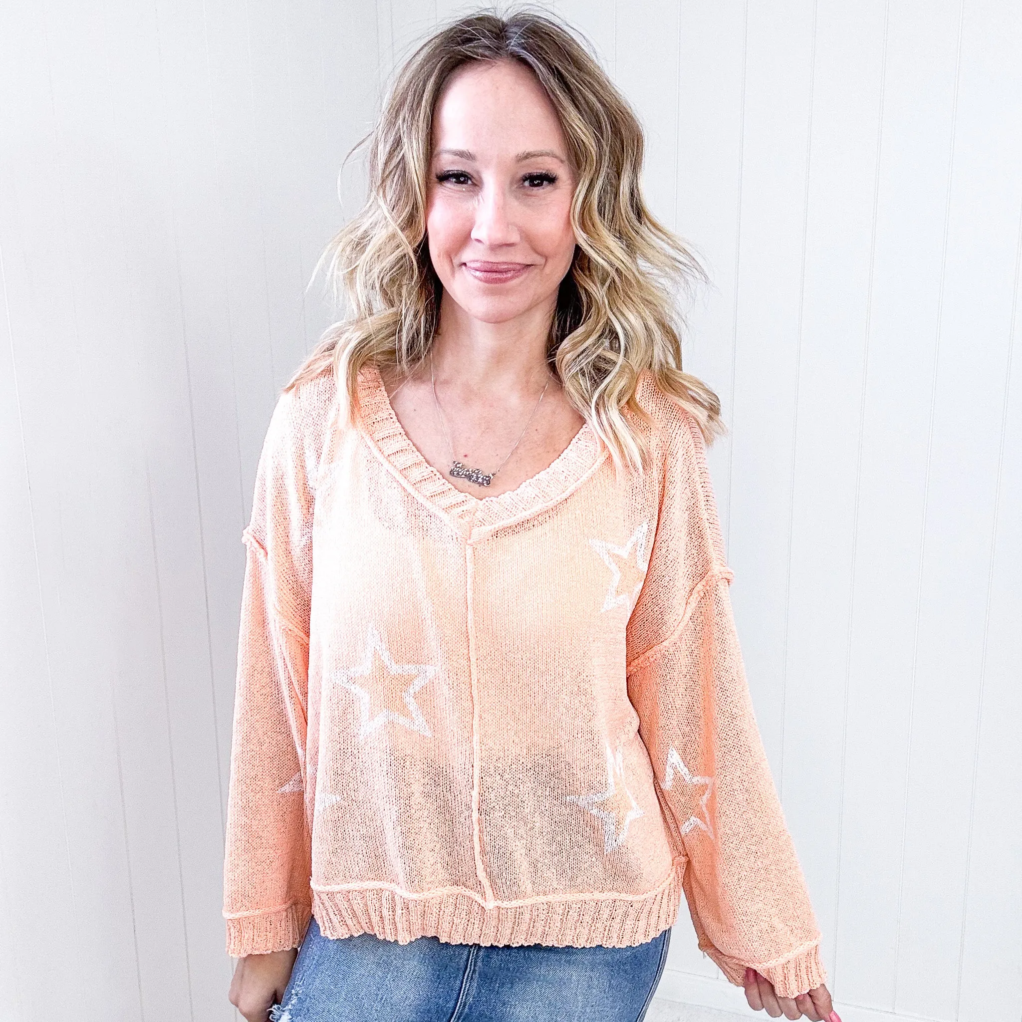 Pol Star Crazy Sherbet Sheer Spring Sweater