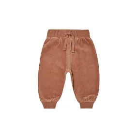 Quincy Mae Relaxed Velour Sweatpants - Clay