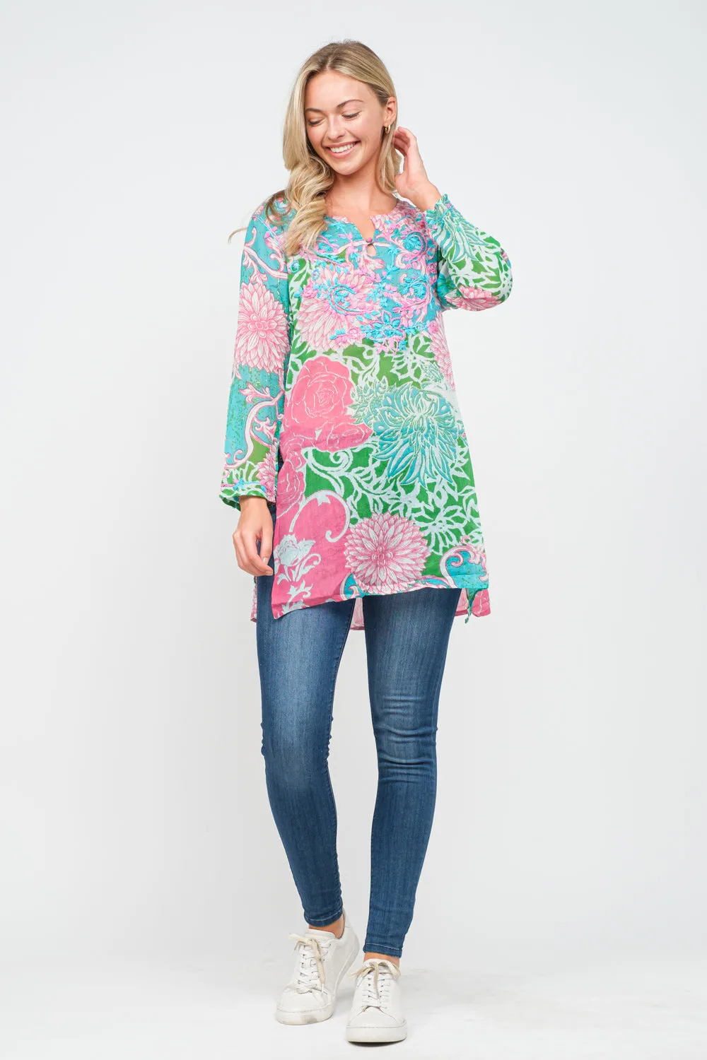 RAJ ALINA PRINTED EMBROIDERED TUNIC