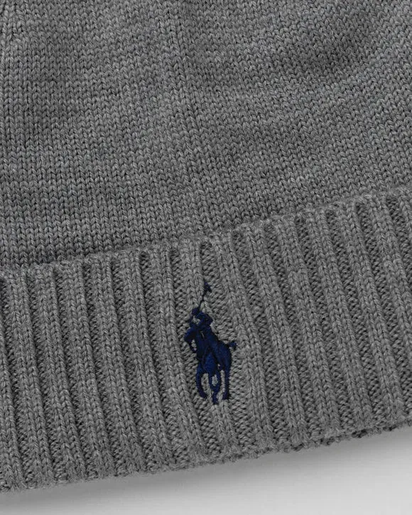 Ralph Lauren Signature Pony Wool Beanie | Grey