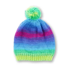 Red Heart Knit Stripes Hat