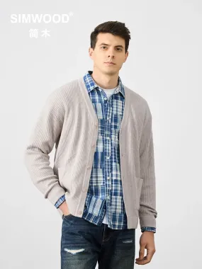 Regular Vintage Cardigan Men Warm V-neck Sweater - High Quality Knitwear