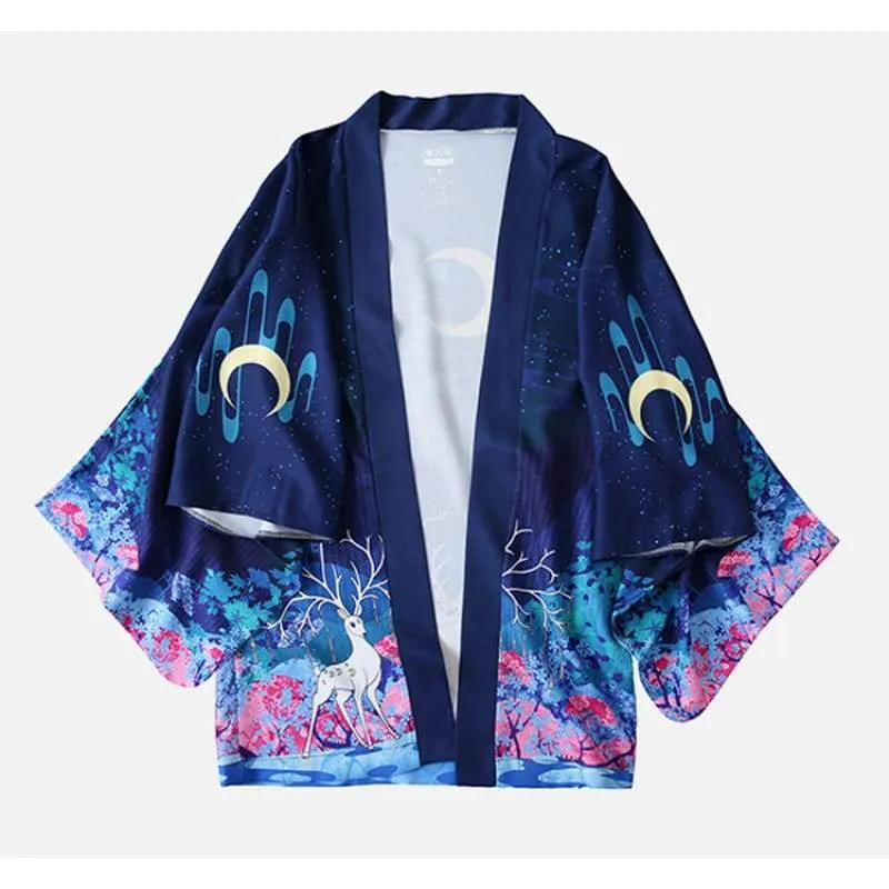 Reindeer Under The Moon Kimono Cardigan