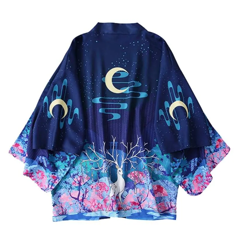 Reindeer Under The Moon Kimono Cardigan