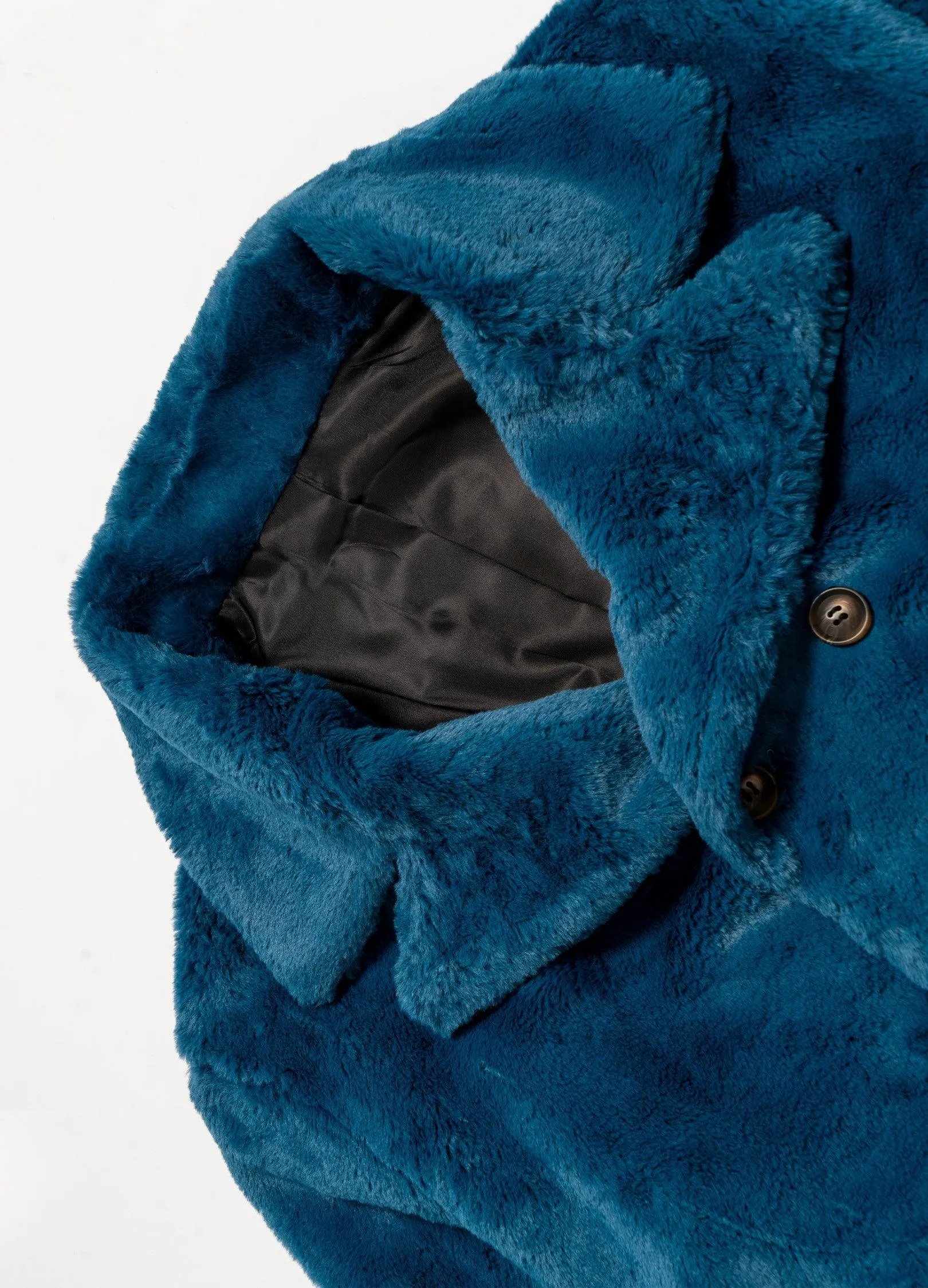 Retro Faux Fur Double-Breasted Cropped Jacket