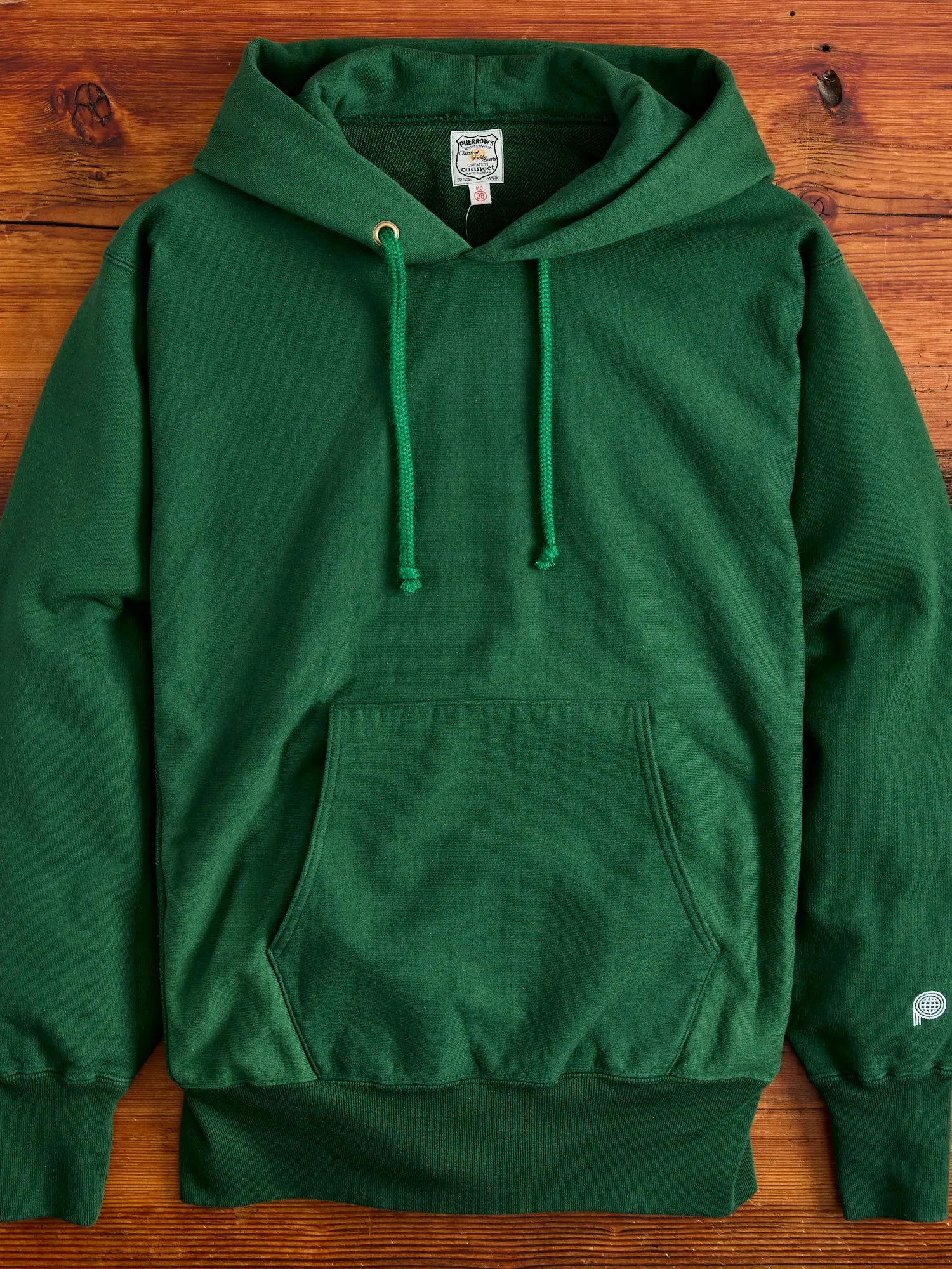 Reverse Weave Heavyweight Pullover Hoodie in Green