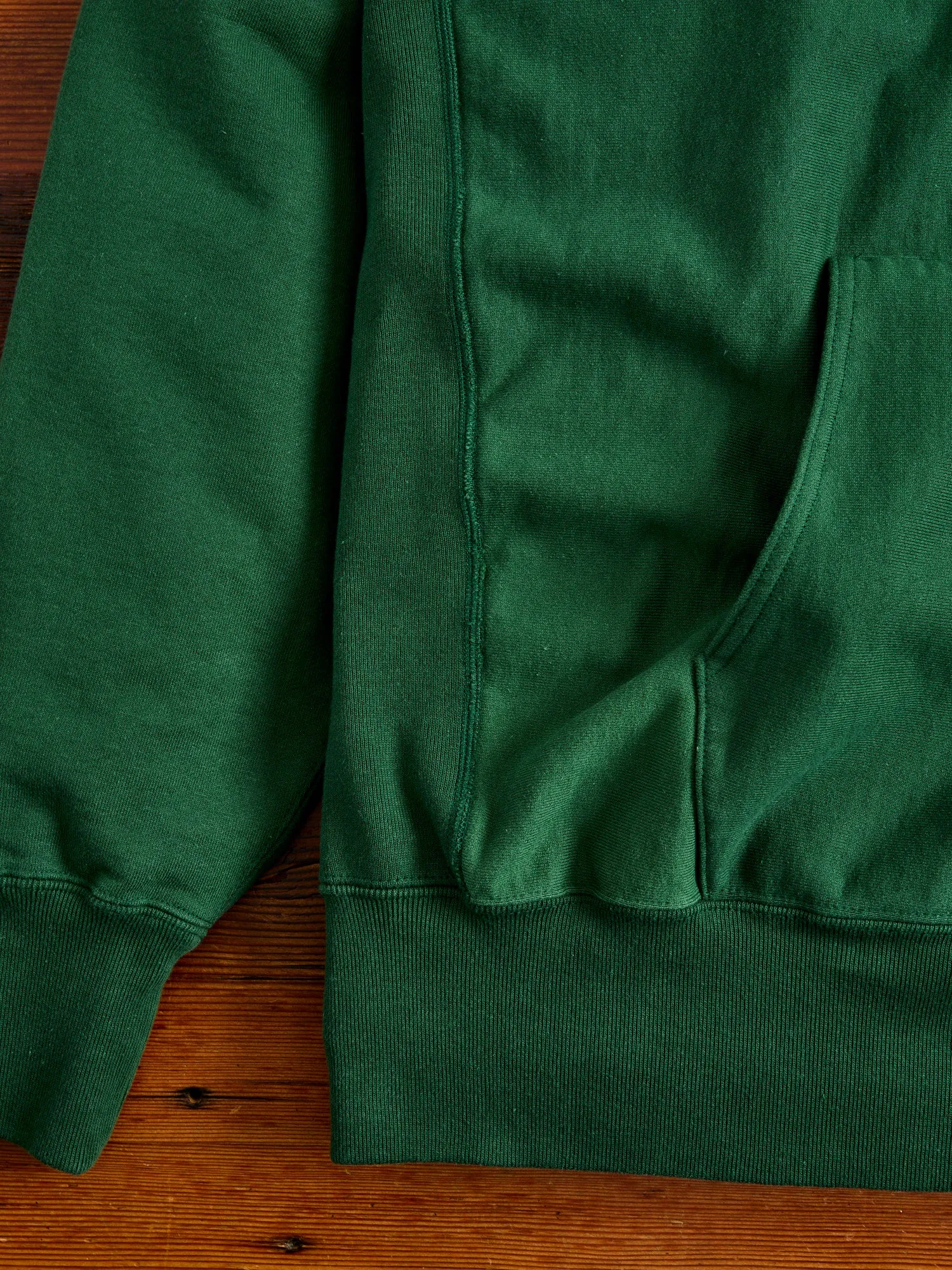 Reverse Weave Heavyweight Pullover Hoodie in Green