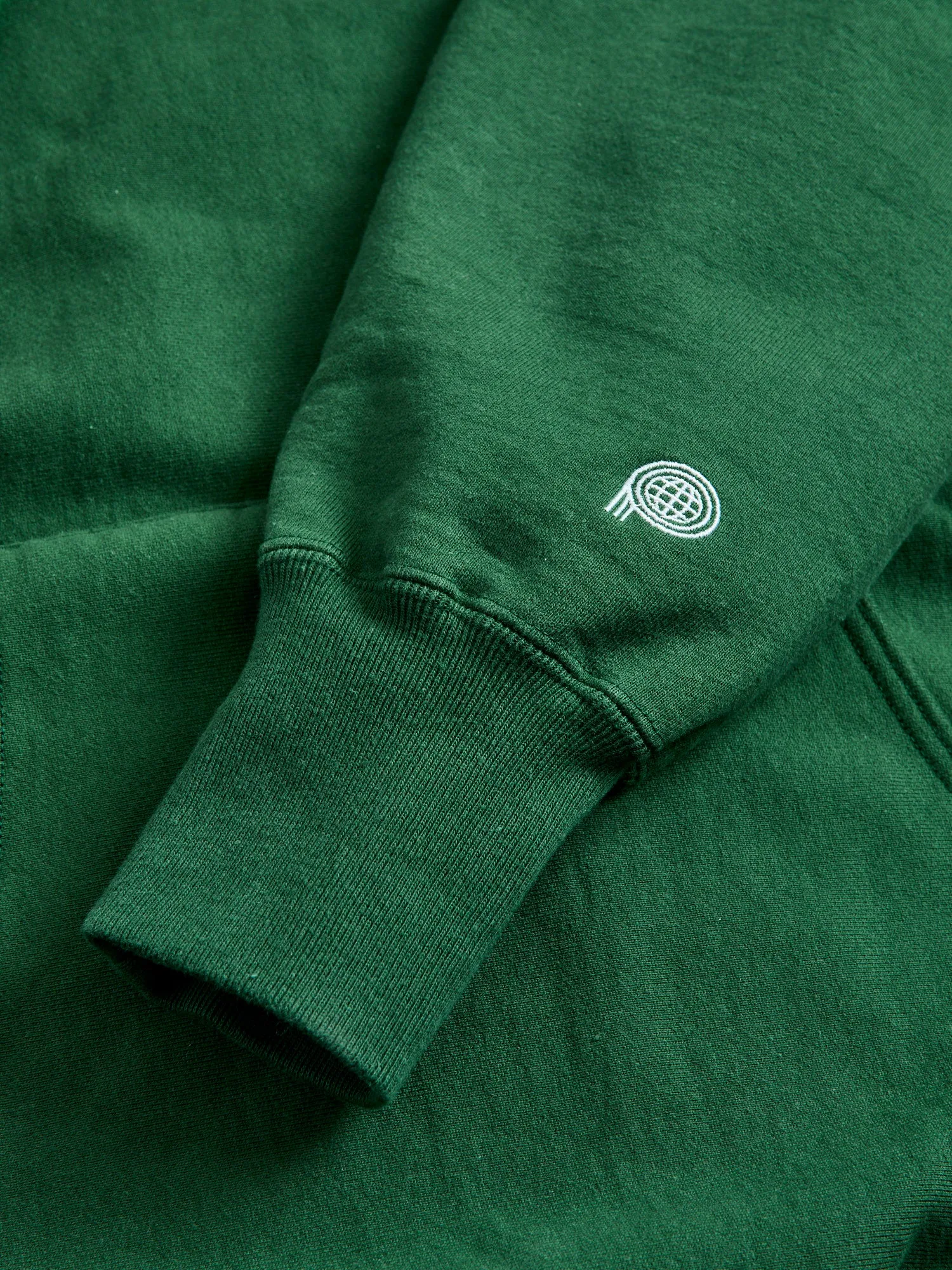 Reverse Weave Heavyweight Pullover Hoodie in Green