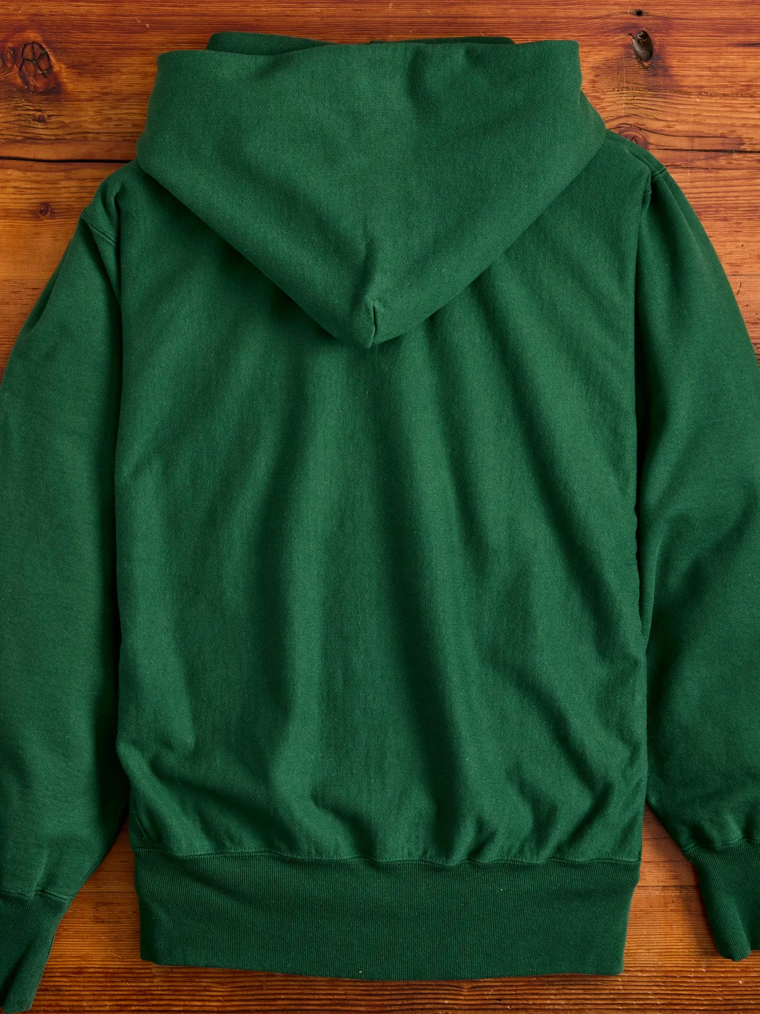 Reverse Weave Heavyweight Pullover Hoodie in Green