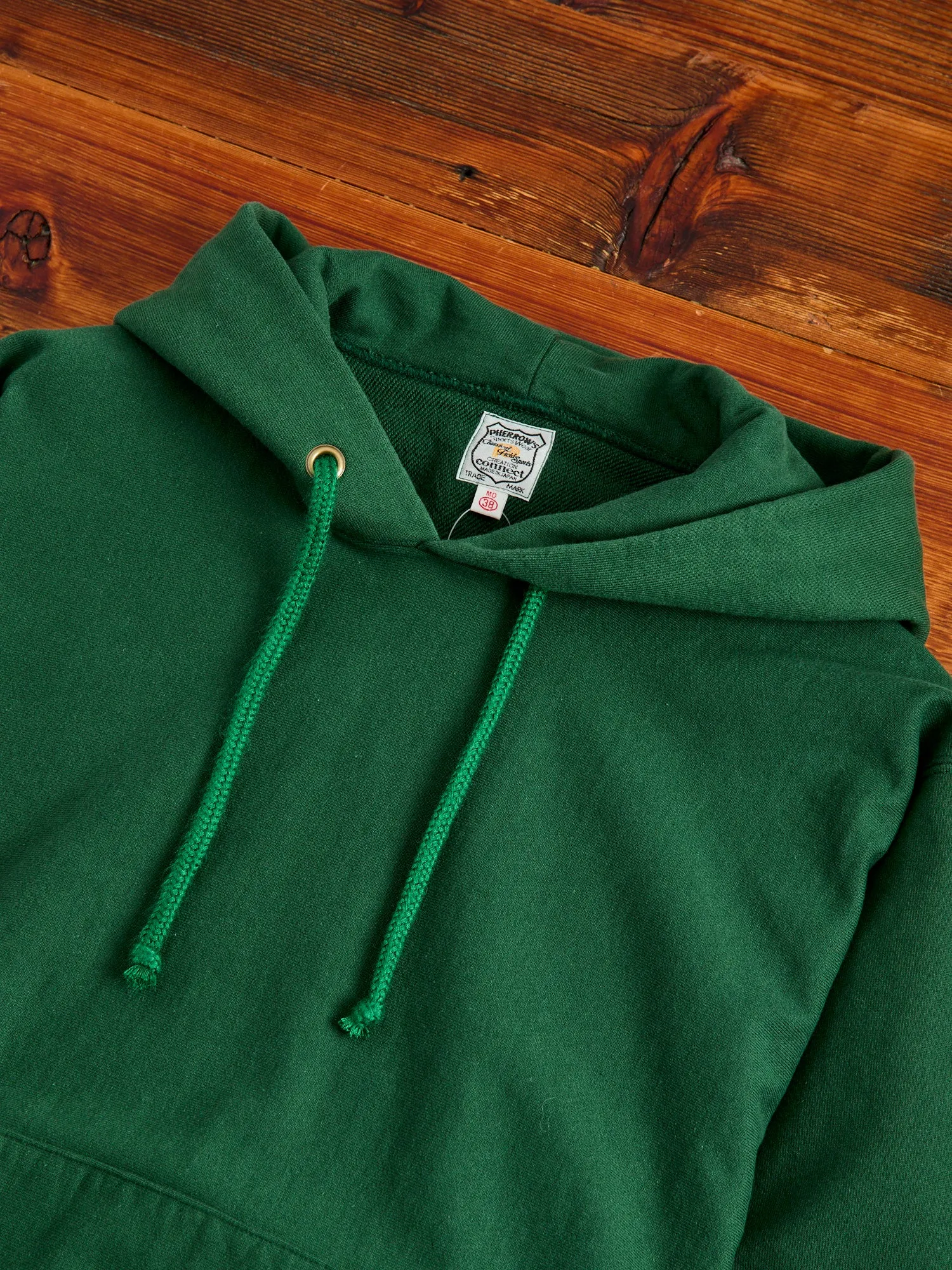 Reverse Weave Heavyweight Pullover Hoodie in Green