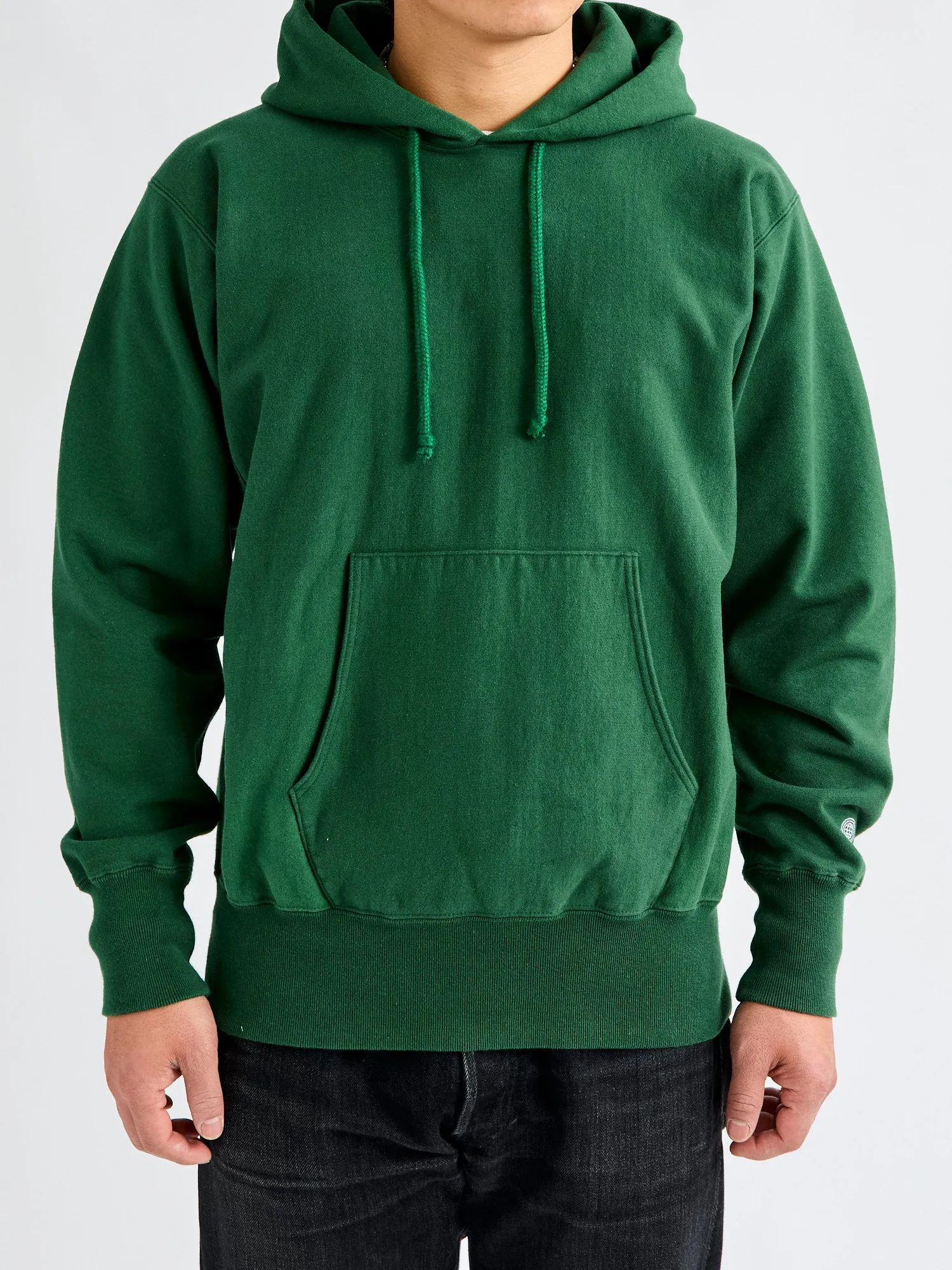 Reverse Weave Heavyweight Pullover Hoodie in Green