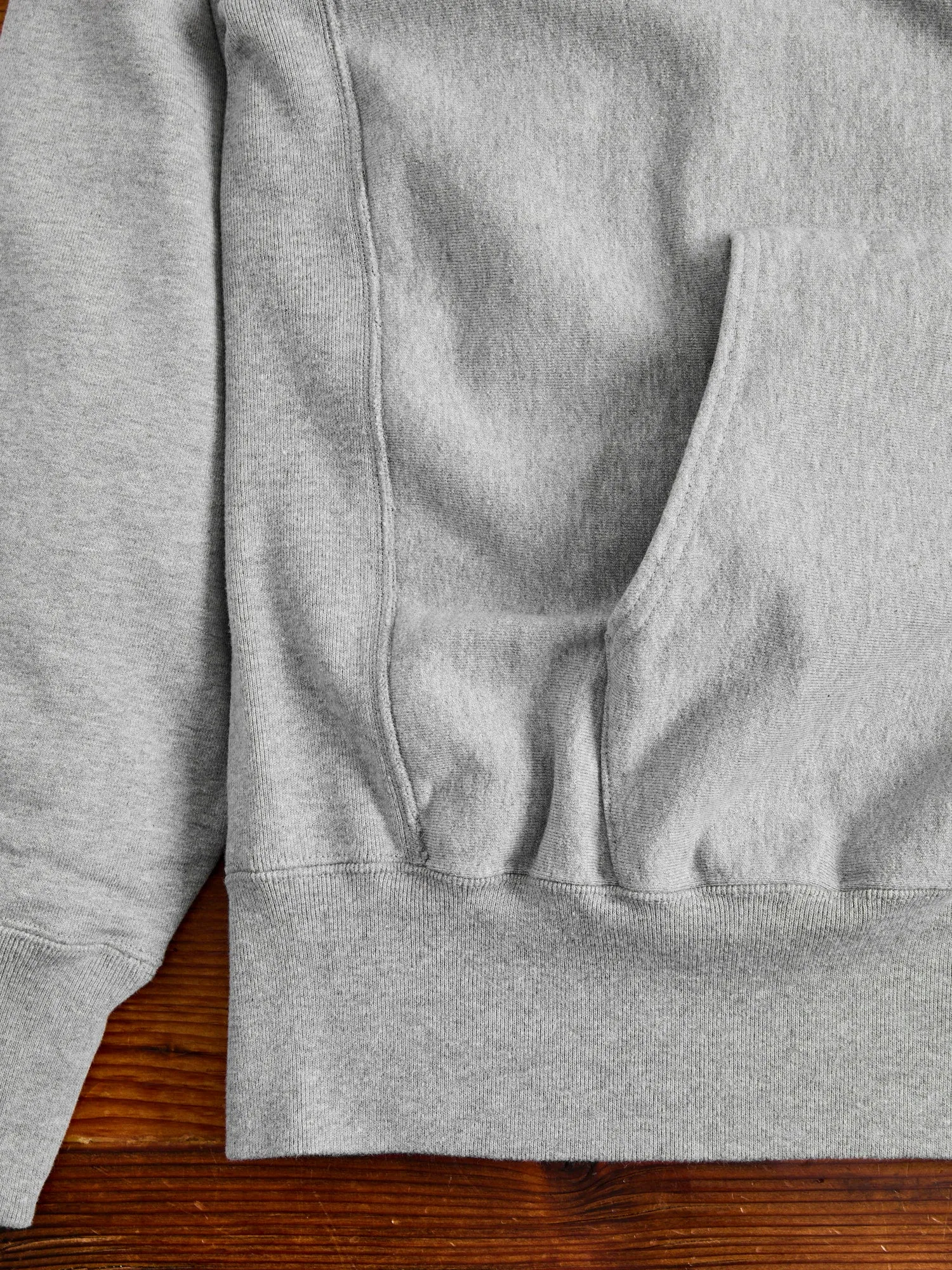 Reverse Weave Heavyweight Pullover Hoodie in Heather Grey