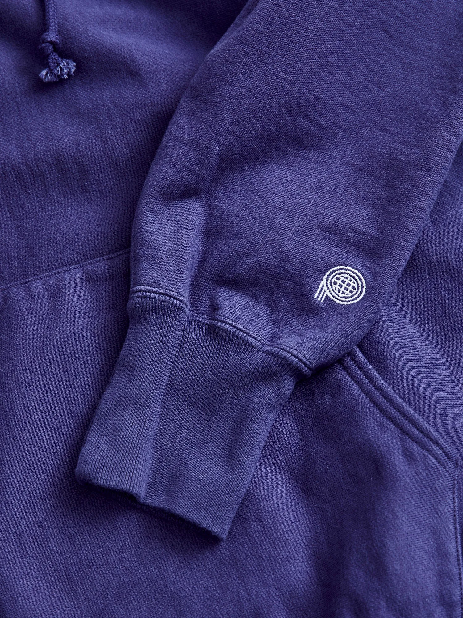 Reverse Weave Heavyweight Pullover Hoodie in Purple