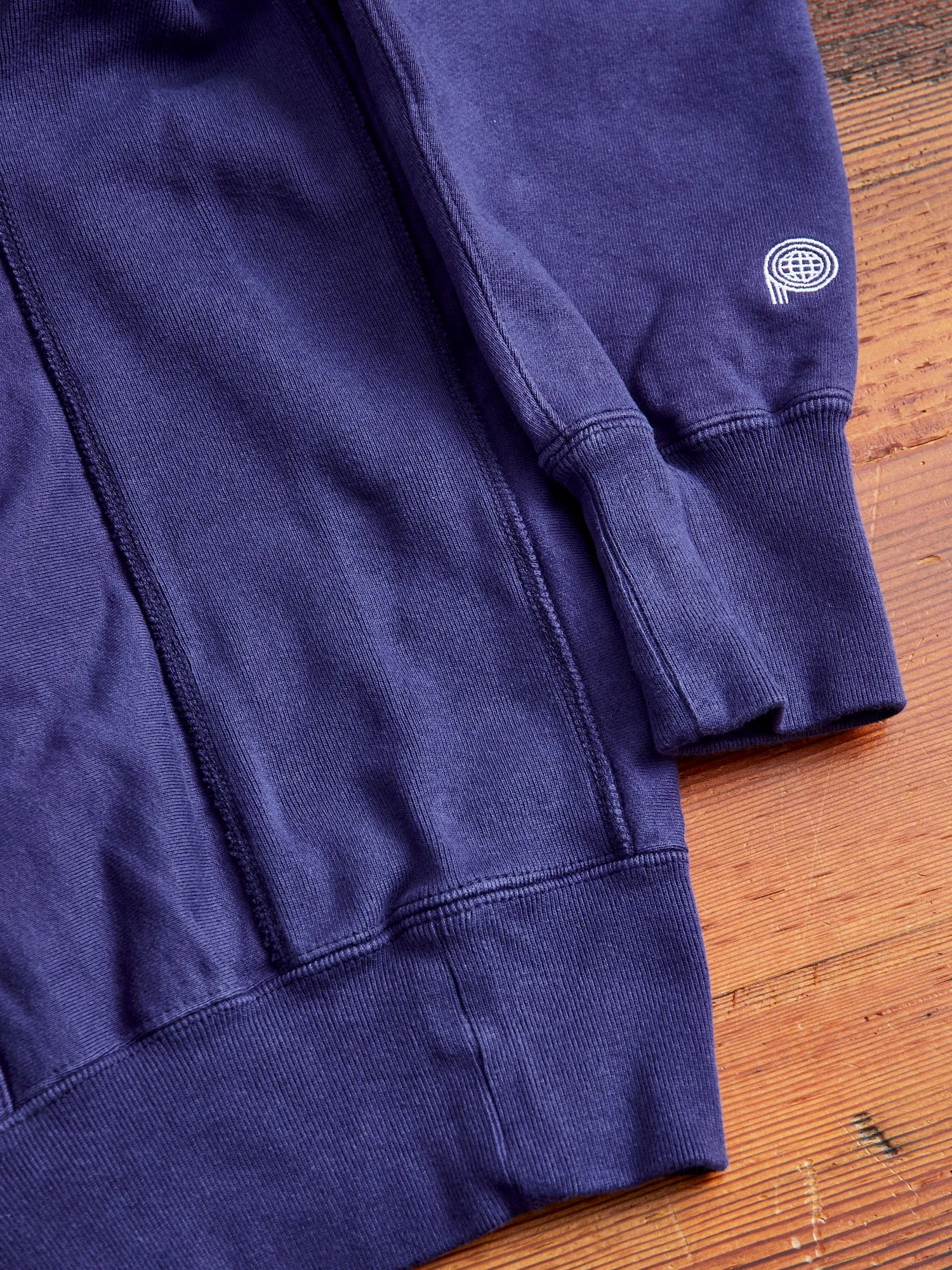 Reverse Weave Heavyweight Pullover Hoodie in Purple