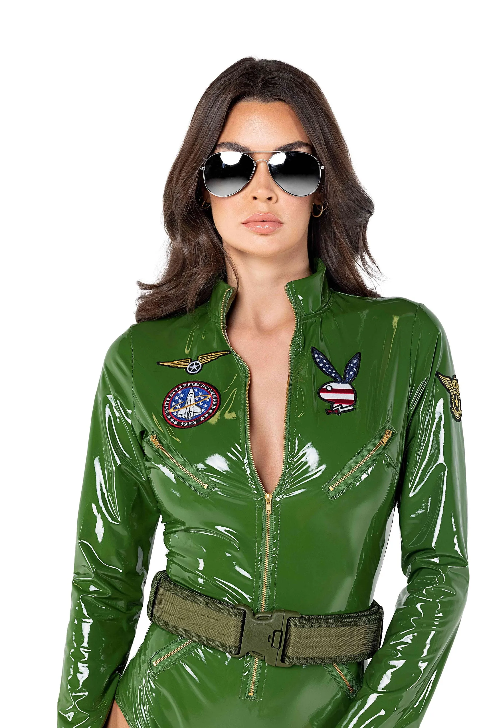 Roma 2pc Playboy Top Pilot Costume