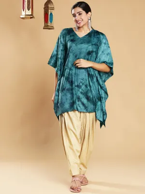 SeaGreen Rayon TieDyeKurta - LaMer