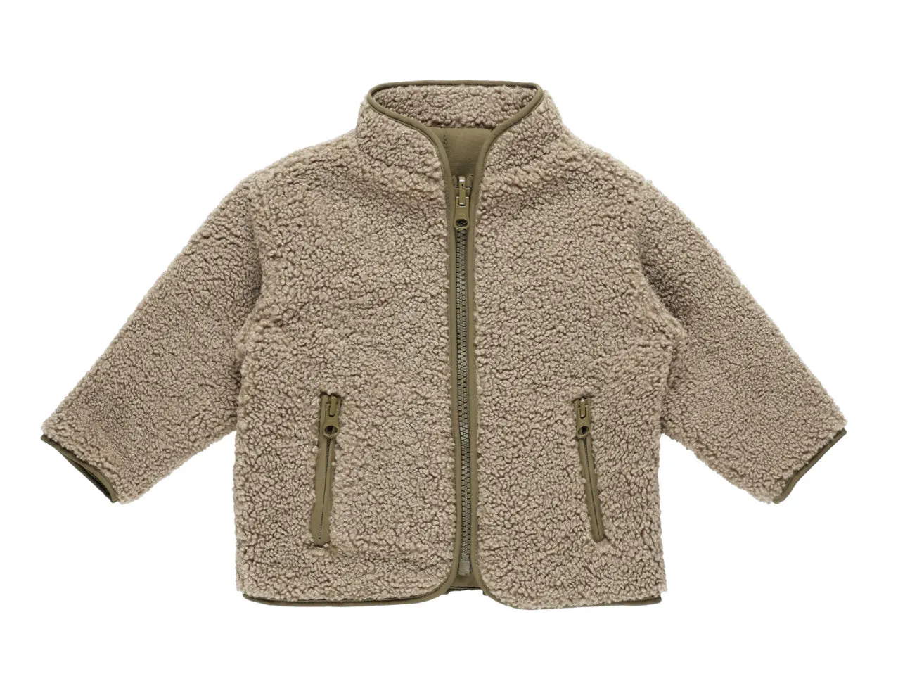 SHEARLING ZIP JACKET || OLIVE