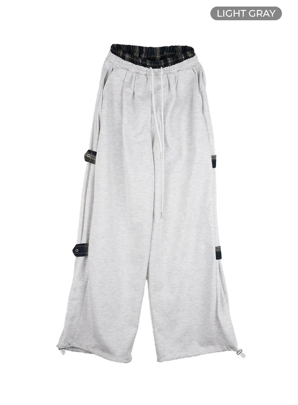 Side Buckle Oversized Sweatpants CG423