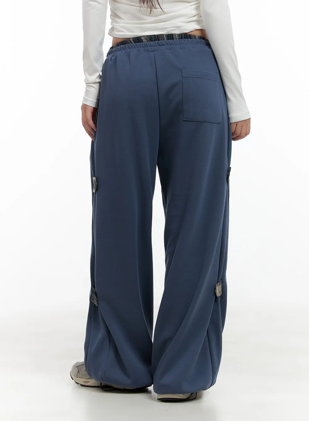 Side Buckle Oversized Sweatpants CG423