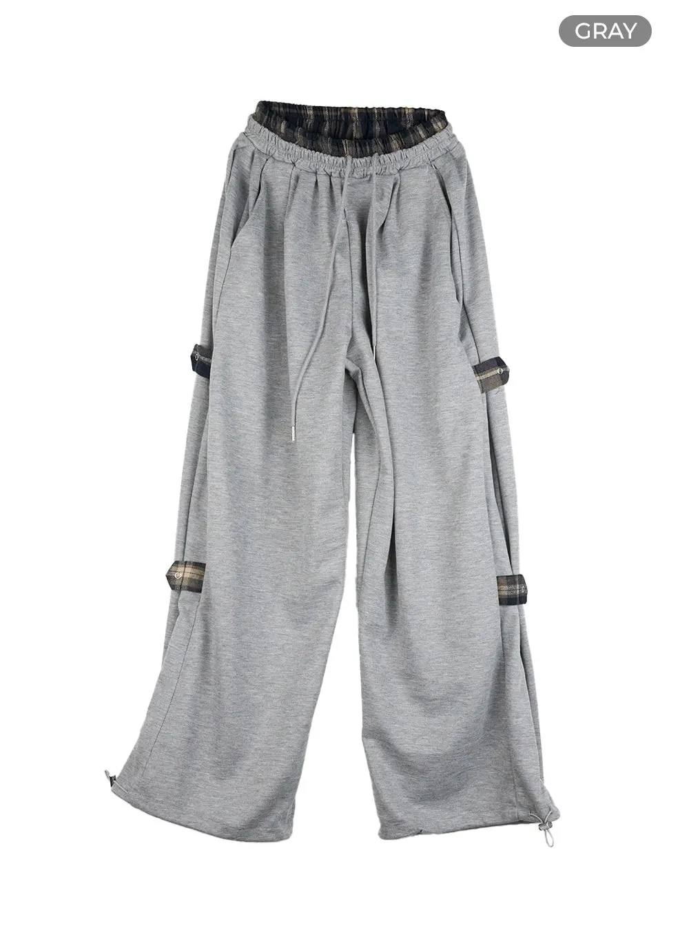 Side Buckle Oversized Sweatpants CG423