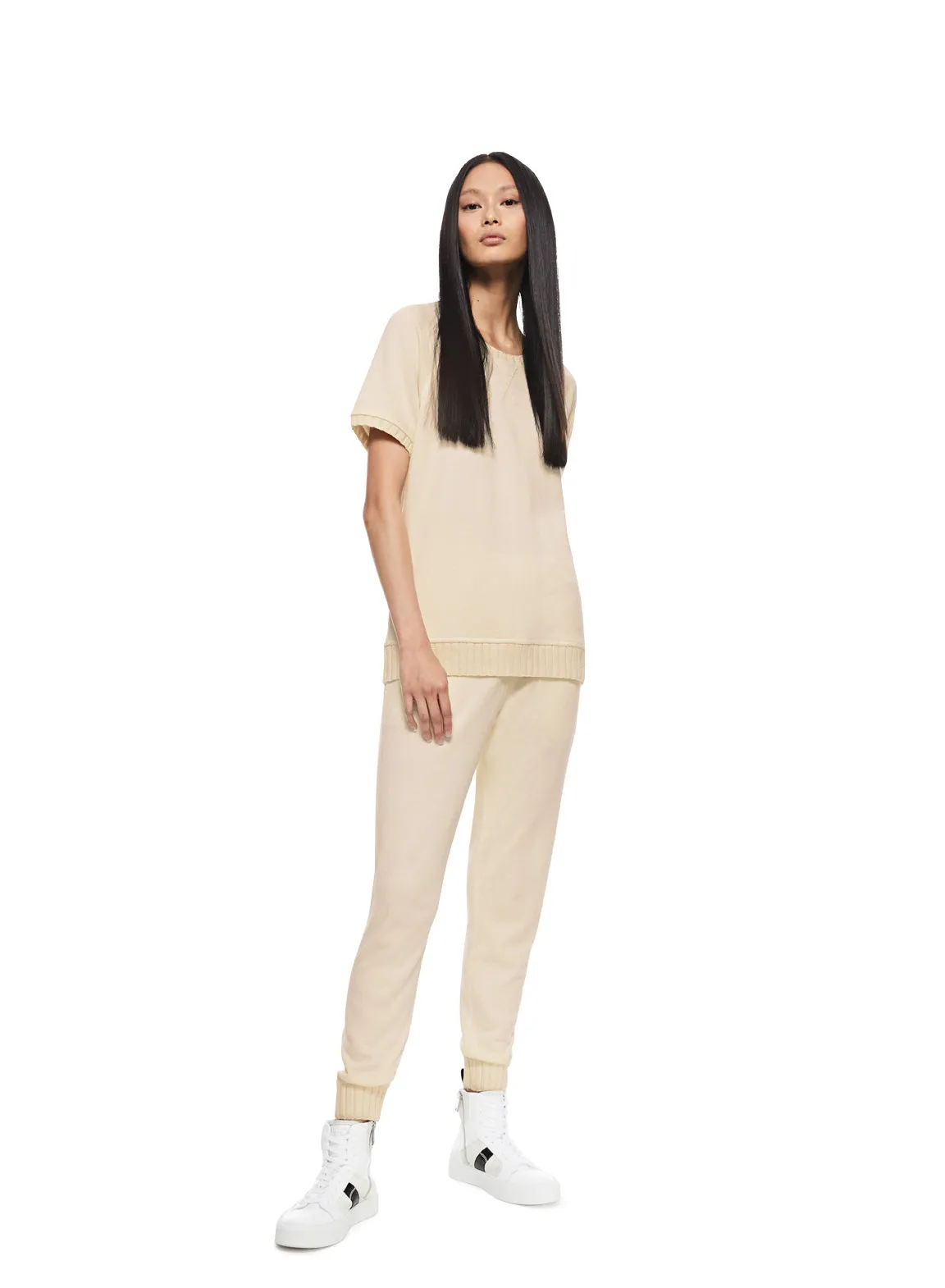 Signature Pocket Stripe Sweatpant (Ivory)