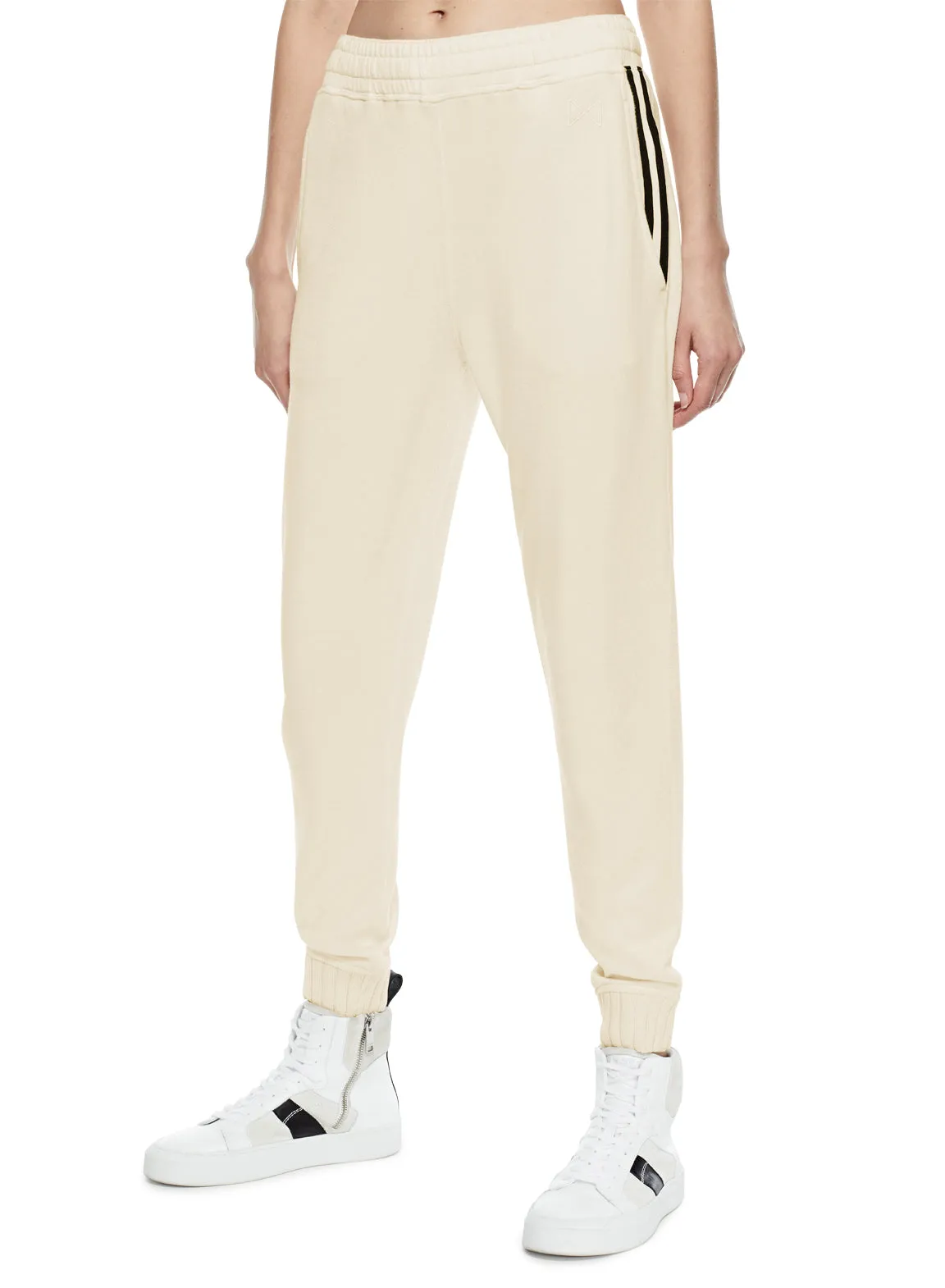 Signature Pocket Stripe Sweatpant (Ivory)