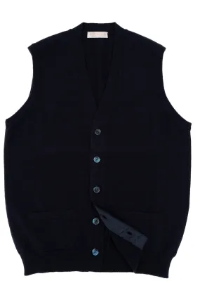 SLEEVELESS CARDIGAN | DARK NAVY