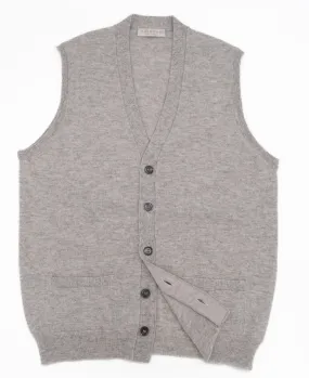 SLEEVELESS CARDIGAN | EARL GREY