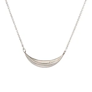 Small Silver Diamond Wisp Necklace