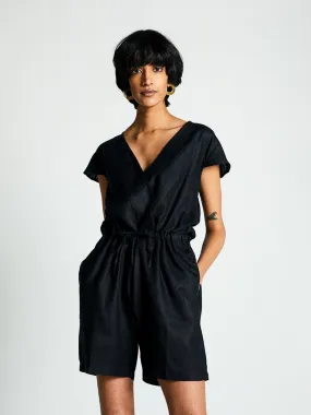 Smoke and Mirrors Romper, Black